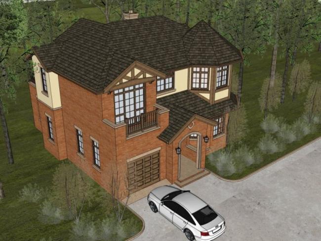 Sketchup别墅模型|独栋别墅，现代风格