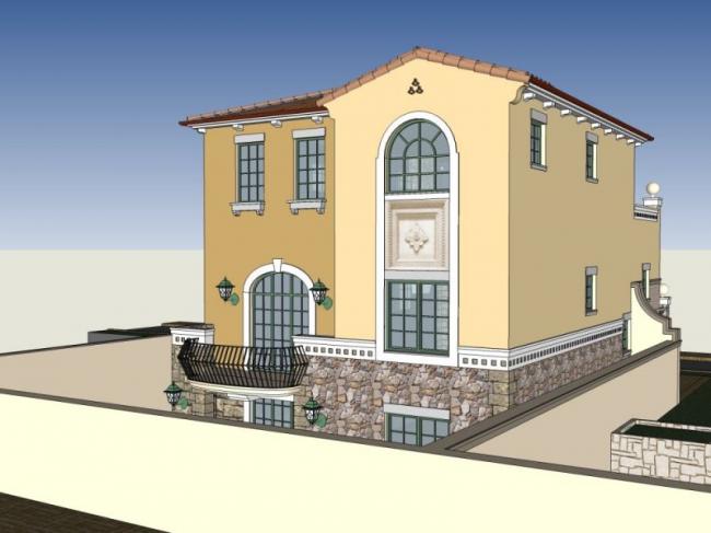 Sketchup别墅模型|独栋别墅，现代风格