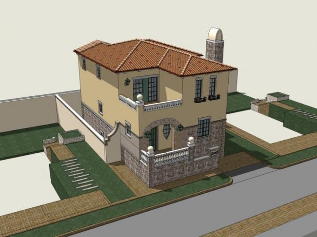 Sketchup别墅模型|独栋别墅，现代风格