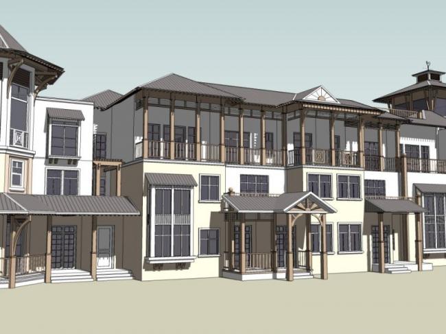 Sketchup别墅模型|联排别墅，欧式风格