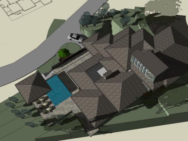 Sketchup别墅模型|叠拼别墅，现代风格