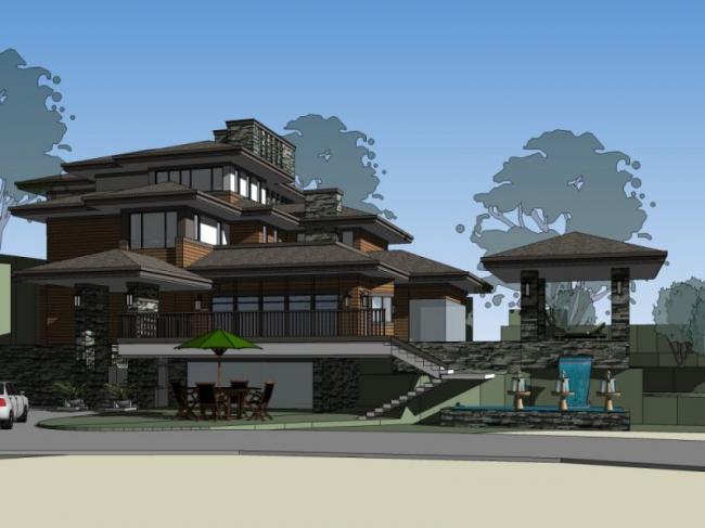 Sketchup别墅模型|叠拼别墅，现代风格
