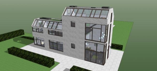 Sketchup别墅模型|独栋别墅，现代风格