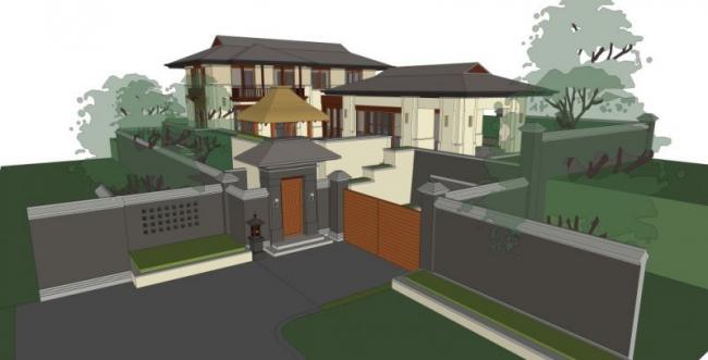 Sketchup别墅模型|叠拼别墅，现代风格