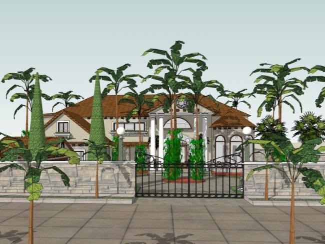 Sketchup别墅模型|独栋别墅，现代风格