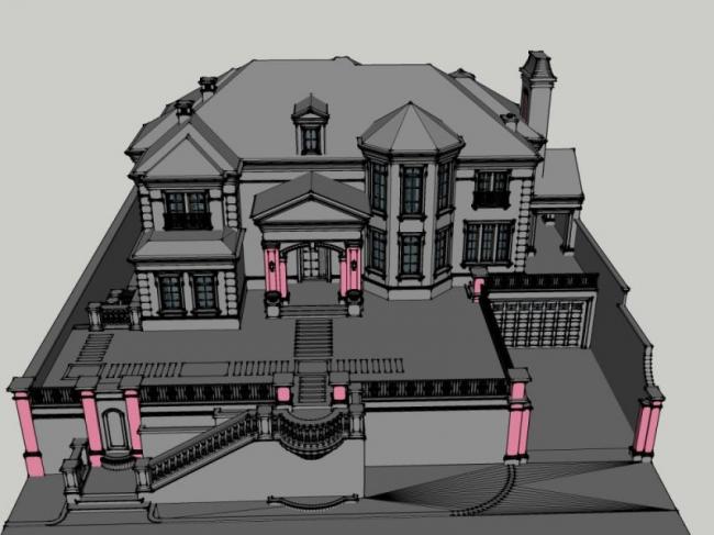 Sketchup别墅模型|独栋别墅，现代风格