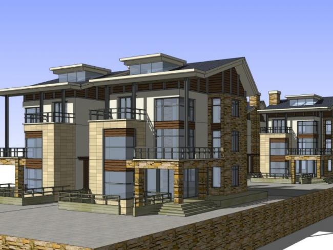 Sketchup别墅模型|双拼别墅，欧式风格