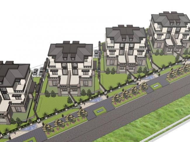 Sketchup别墅模型|双拼别墅，现代风格