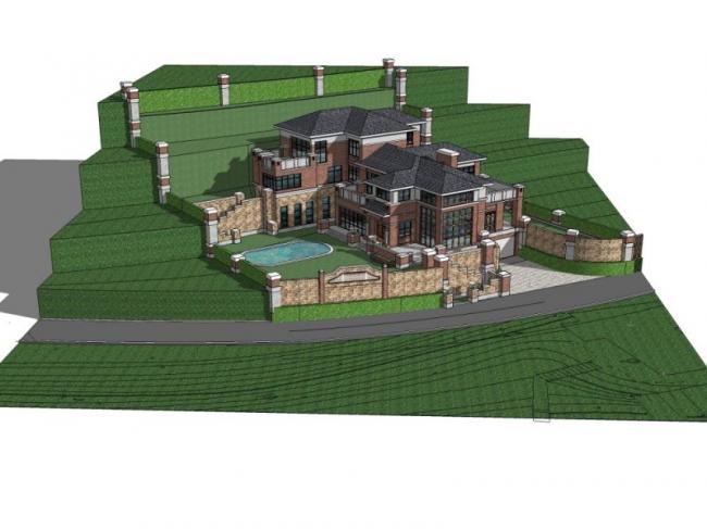 Sketchup别墅模型|叠拼别墅，现代风格