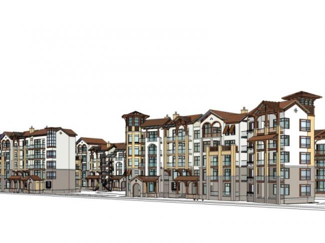 Sketchup别墅模型|别墅群，西班牙风格