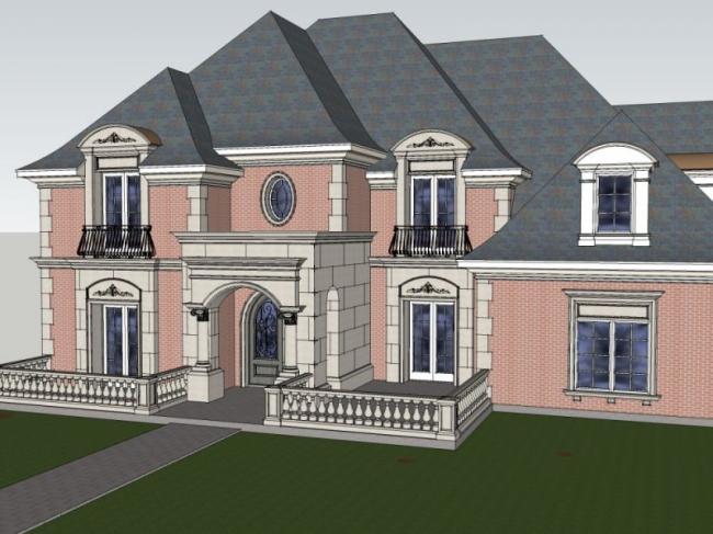 Sketchup别墅模型|独栋别墅，现代风格