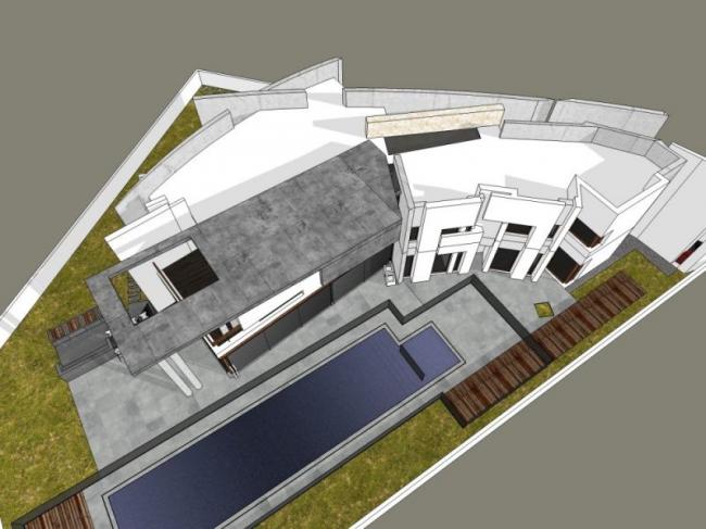 Sketchup别墅模型|独栋别墅，现代风格