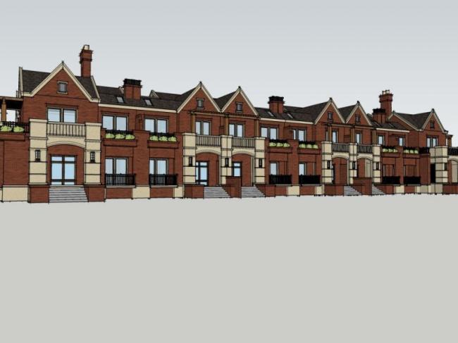 Sketchup别墅模型|联排别墅，现代风格