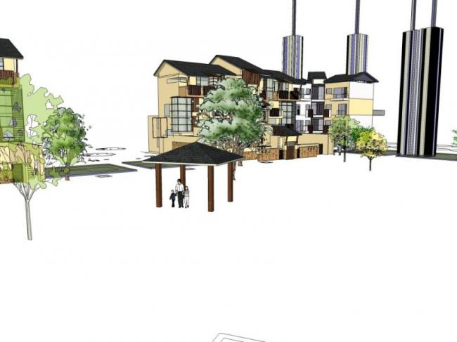 Sketchup别墅模型|独栋别墅，欧式风格