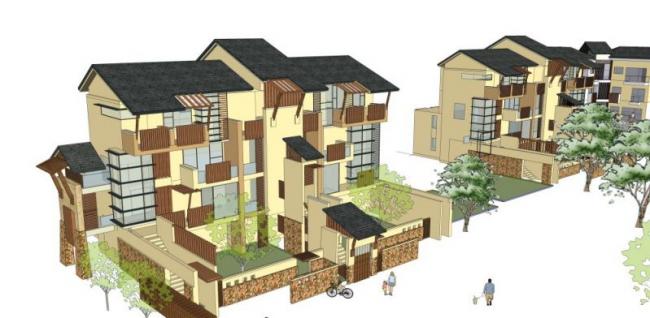 Sketchup别墅模型|独栋别墅，欧式风格