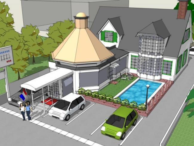 Sketchup别墅模型|独栋别墅，现代风格