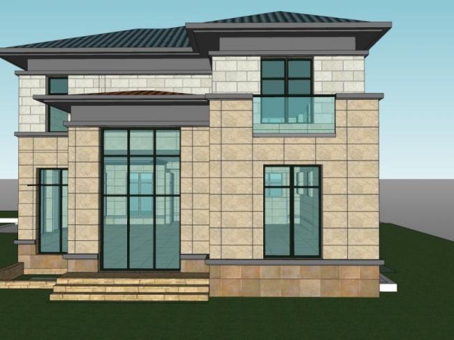 Sketchup别墅模型|独栋别墅，欧式风格