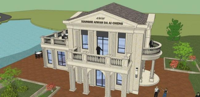 Sketchup别墅模型|独栋住宅，欧式风格