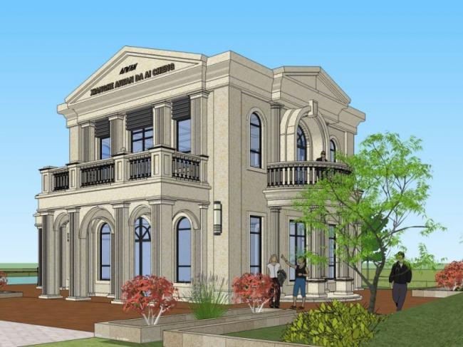 Sketchup别墅模型|独栋住宅，欧式风格