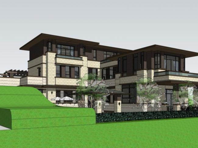 Sketchup别墅模型|叠拼别墅，现代风格