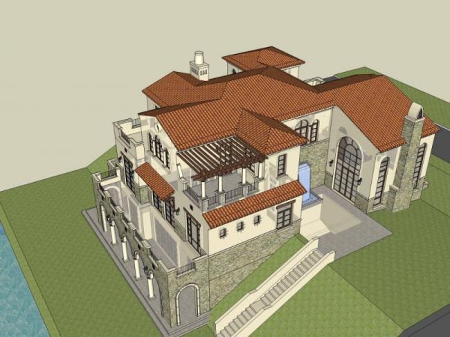 Sketchup别墅模型|独栋别墅，欧式风格