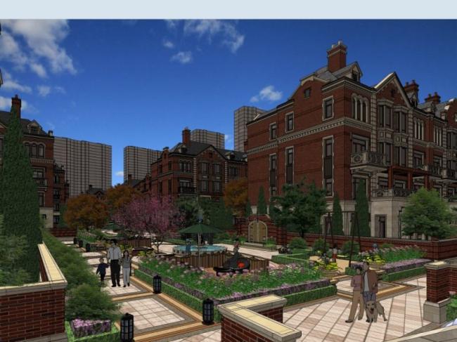 Sketchup别墅模型|别墅群，英式风格