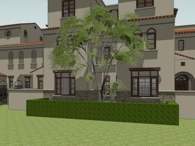 Sketchup别墅模型|联排别墅，古典风格