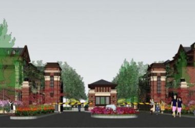 Sketchup别墅模型|别墅区大门，英式风格-BIM建筑网