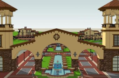 Sketchup别墅模型|别墅群，西班牙风格-BIM建筑网