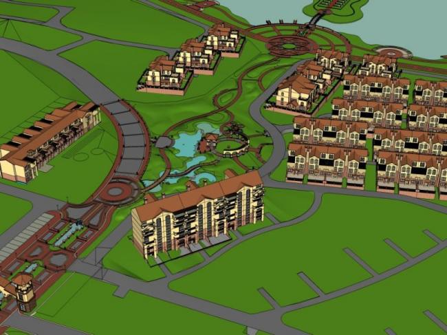 Sketchup别墅模型|别墅群，西班牙风格