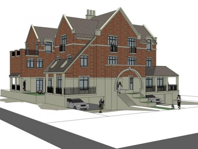 Sketchup别墅模型|双拼别墅，欧式风格