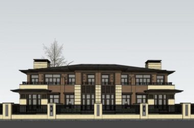 Sketchup别墅模型|双拼别墅，现代风格-BIM建筑网