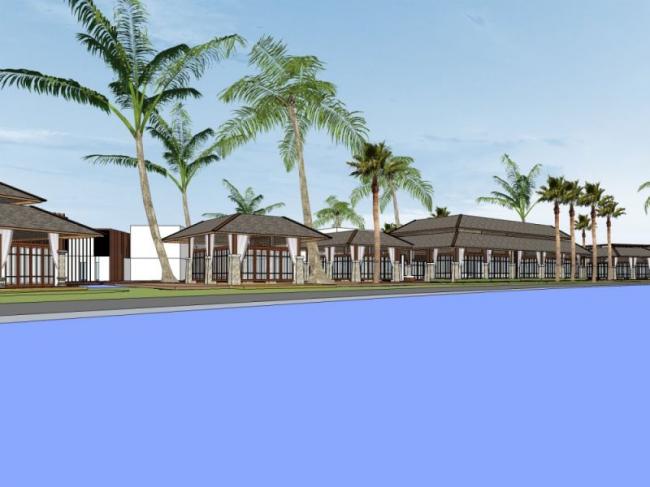 Sketchup别墅模型|度假别墅群，东南亚风格