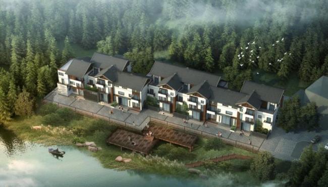 Sketchup别墅模型|联排别墅，中式风格