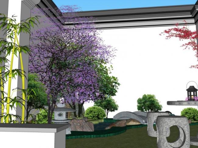 Sketchup别墅模型|独栋别墅，中式风格