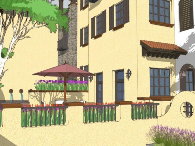 Sketchup别墅模型|联排别墅，西班牙风格