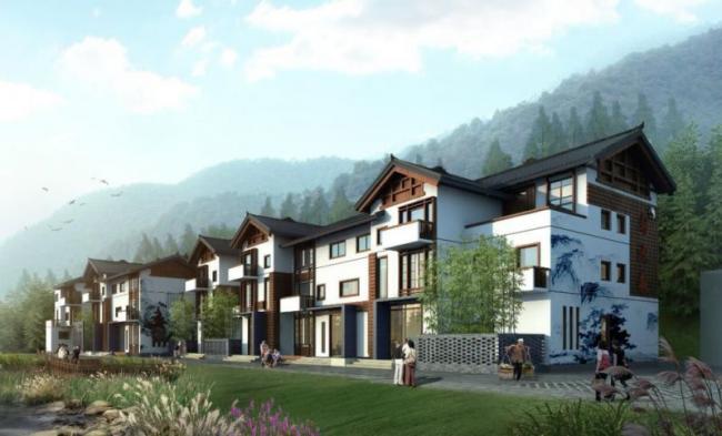 Sketchup别墅模型|独栋别墅群，中式风格