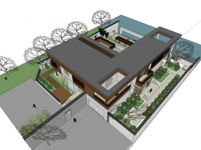 Sketchup别墅模型|独栋别墅，现代中式风格