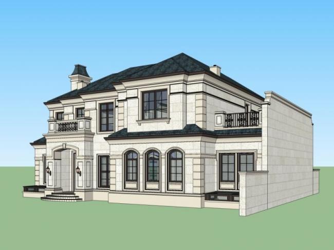 Sketchup别墅模型|独栋别墅，现代风格