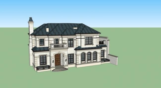 Sketchup别墅模型|独栋别墅，现代风格