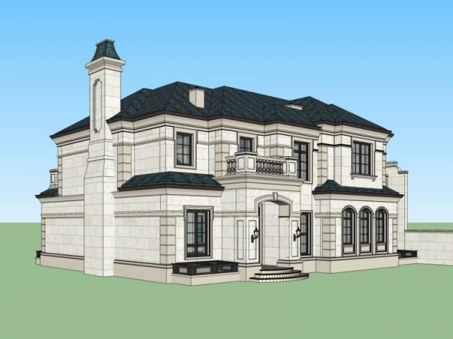 Sketchup别墅模型|独栋别墅，现代风格