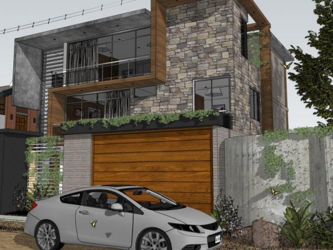 Sketchup别墅模型|独栋别墅，现代风格