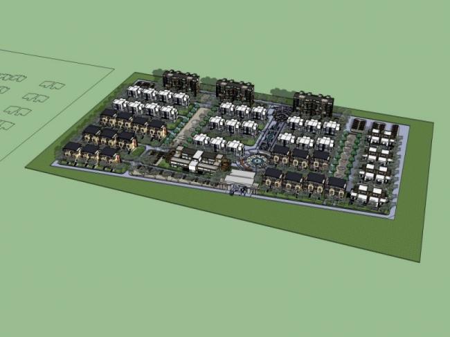 Sketchup别墅模型|别墅群，现代风格