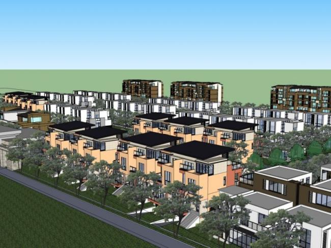 Sketchup别墅模型|别墅群，现代风格