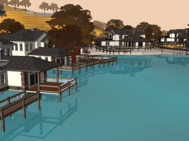 Sketchup别墅模型|独栋别墅群，现代风格