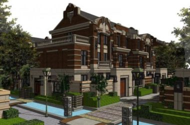 Sketchup别墅模型|联排别墅，欧式风格-BIM建筑网