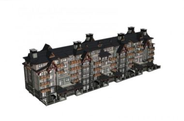 Sketchup别墅模型|联排别墅，古典风格-BIM建筑网