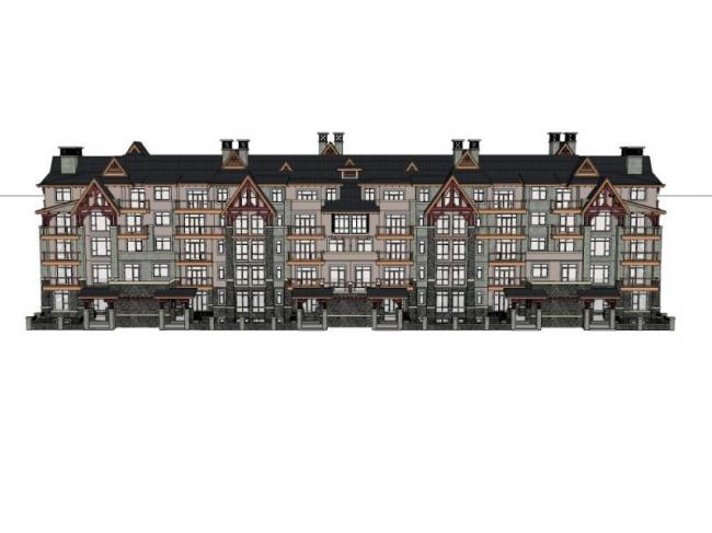 Sketchup别墅模型|联排别墅，古典风格