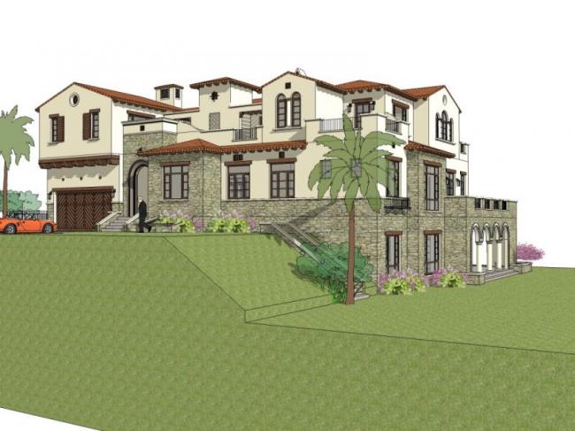 Sketchup别墅模型|独栋别墅，花园洋房，西班牙古典风格