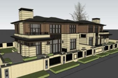 Sketchup别墅模型|双拼别墅，古典风格-BIM建筑网